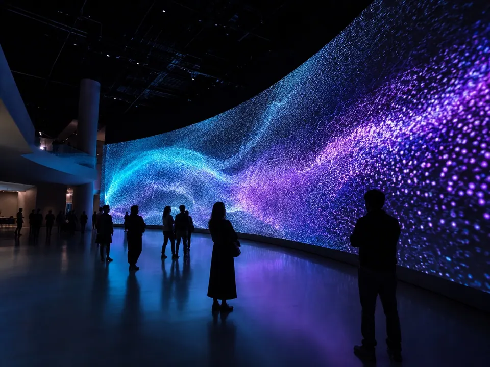 LED screen following a curved wall