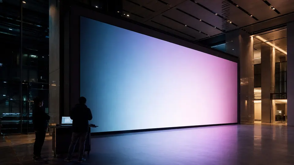 Final light-up and handover of a large lobby LED wall