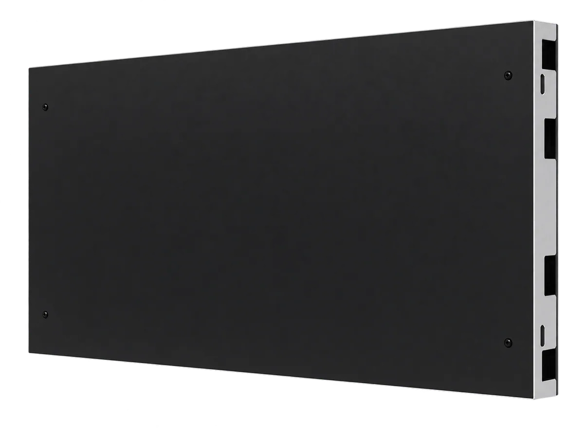 Black rear side of an indoor COB LED cabinet